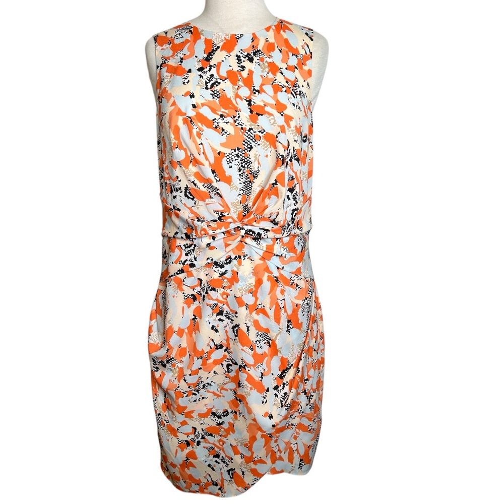 DKNYC Orange and Gray Sheath Mini Dress Cocktail